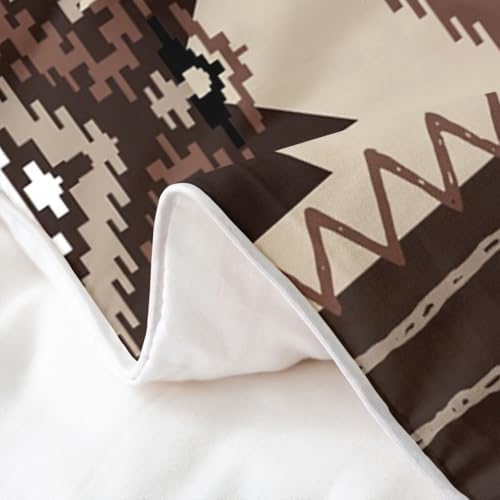 jejeloiu Bohemian Theme Duvet Cover 100% Cotton Queen Size Boho Stripe