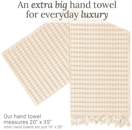 GILDEN TREE Decorative Waffle Hand Towels for Bathroom, 2 Pack (Cream)