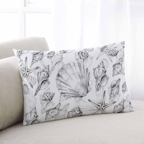 Outdoor Pillow Covers with Inserts,Summer Beach Starfish Waterproof