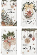 Artoid Mode Beige Gloves Merry Christmas Kitchen Towels Set of 4 18x26