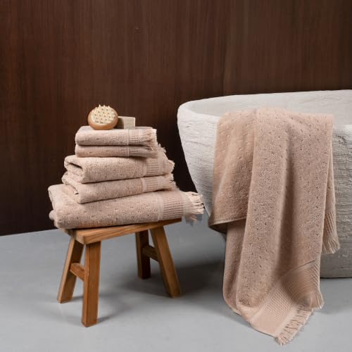 SOFE H&L | NADIAS Decorative Turkish Bath Towel Set, 6-Piece | Moon