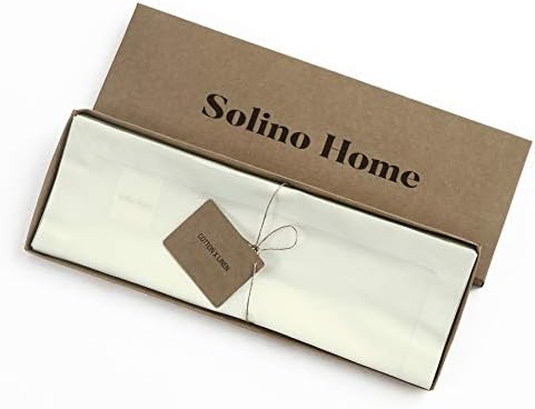 Solino Home Cotton Linen Woven Placemats Ivory, Dru 14 x 19 in, Set of