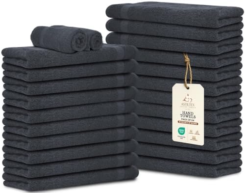 100% Cotton Hand Towels – Pack of 24, 16x27 Inch – Quick-Dry, Highly
