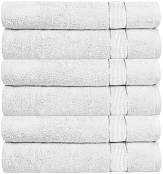 COZY TRENDS 6 Pack Cotton Hand Towels Set (16 x 32 inches) Soft and