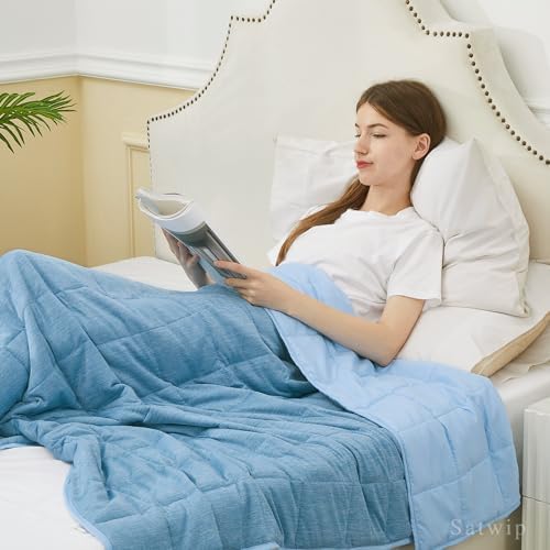 Satwip Weighted Blanket 10 pounds Twin Size, Cooling Weighted Blanket