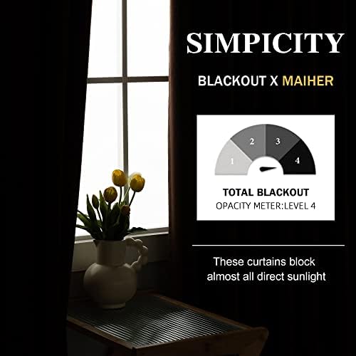 MAIHER Full Blackout Light Grey Pinch Pleat Curtain 108 Inch Length 1