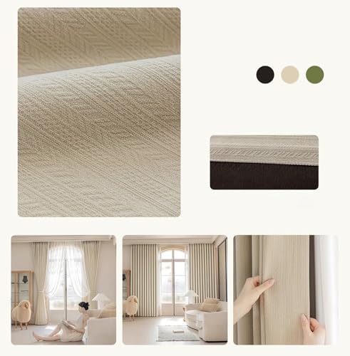 Curtains 84 Inches Long 2 Panels Set Blackout, Farmhouse Curtains Room