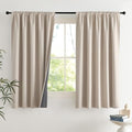 NICETOWN Natural Faux Linen 100% Blackout Curtains, 2 Panels Set, 52 x