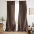 Nanspring Cappuccino Curtains 96 Inches Long, Back Tab Linen Blend