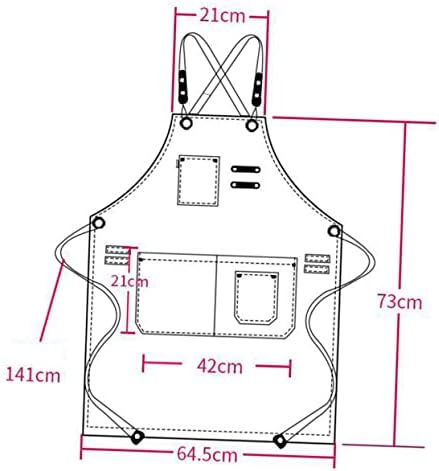 Nordic Industrial Style Canvas Apron with Pockets, Adjustable Fit