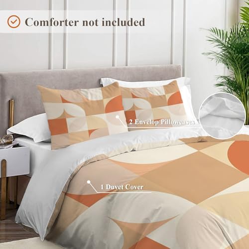 Shrahala Geometric Shapes Warm Tones 100% Cotton Duvet Cover Set King