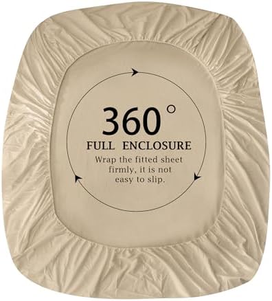 FreshCulture Pure Cotton Fitted Sheets Twin XL Size, 300 Thread Count