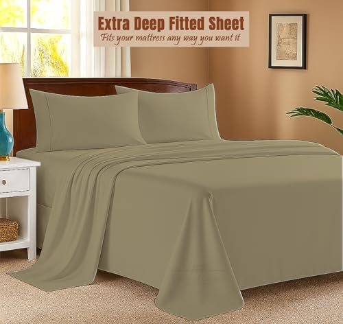 600 Thread Count 100% Long Staple Egyptian Cotton Soft Combed, 4 Piece