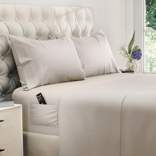 DREAMCARE King Size Sheets Set - King - Extra Deep - Beige