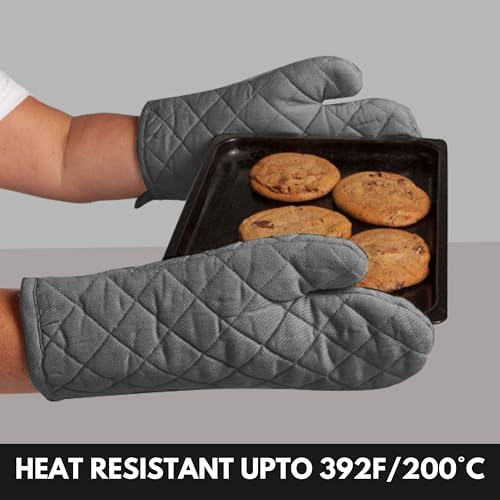 Oven Mitts + Pot Holders 100% Cotton Heat Resistant Oven Gloves