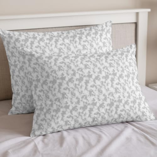 Gray Florals Duvet Cover Queen Size Bedding Set 4 Pieces, 1