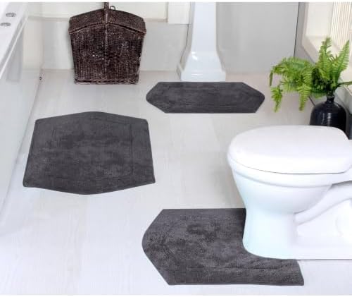 TRP Quick Dry Super Absorbent Tufted 100% Cotton Bathroom Rugs Sets
