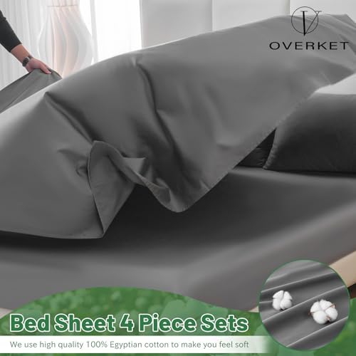 100% Egyptian Cotton Sheets King Size 4PCS 1000 Thread Count Sateen