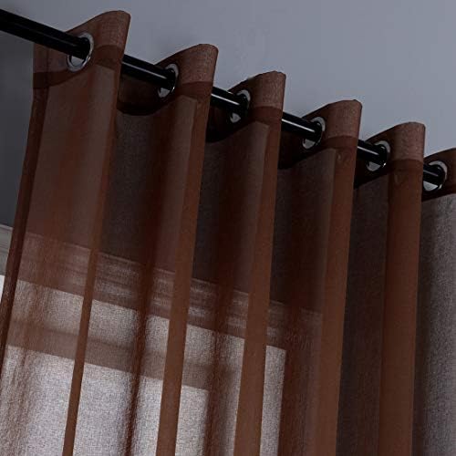 vctops Solid Sheer Window Curtains for Bedroom 96 inches Long Linen