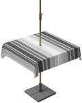Outdoor Tablecloths with Umbrella Hole & Zipper, Gray Vertical Stripes