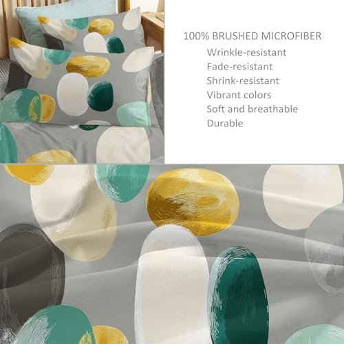 Modern Abstract Elliptical Design Duvet Cover Set Queen Size, 3 Pieces