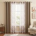 4-Piece Mix and Match Curtain Set, Taupe, 35" W x 84" L Each