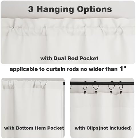 Chyhomenyc Bedroom Curtains 63 Inch Length 2 Panels, Faux Linen