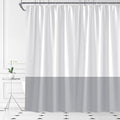 White Gray Shower Curtain Boho Vintage Color Block Mid Century Modern