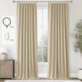 ChrisDowa Cream Pinch Pleated Blackout Curtains 108 inches Long 2