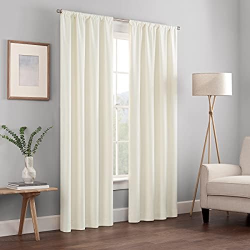 Eclipse Kendall Modern Blackout Thermal Rod Pocket Window Curtain for