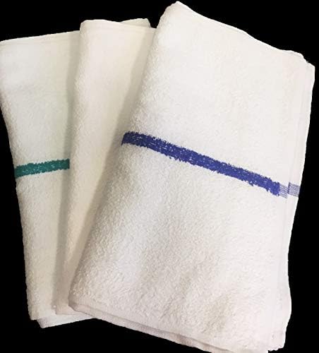16x19 Terry Bar Mop Towel 24 Pack, Blue Stripes Kitchen Cleaning