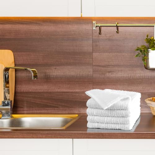 Avalon Towels Ribbed Bar Mop Towels, White Bar Towels, 16x19, Pack of