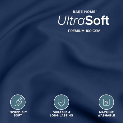 Bare Home Duvet Cover Set 1800 Ultra-Soft (Twin/Twin XL, Dark Blue)