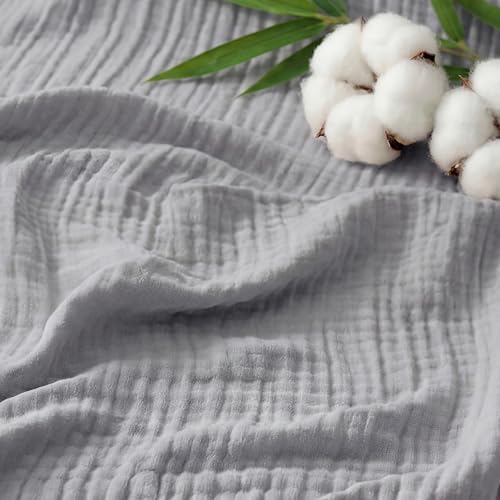 Bedsure Cooling Muslin Blanket King Size for Adults, Grey, 104"x90"