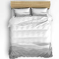 Duvet Cover Set Queen, Abstract Minimalist Gray Ombre 3 Piece Bedding