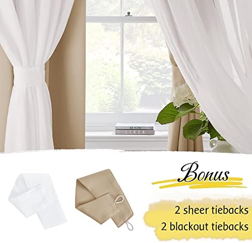 NICETOWN Curtains 84 inches Long - Farmhouse Curtains for Bedroom