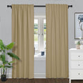 Fcosie Natural Linen Blended Curtains 63 Inches Length Blackout