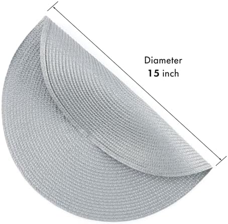 Winknowl Round Braided Placemats Set of 4 Washable Woven Heat