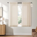 Naturoom Linen Curtains 63 Inch Long for Living Room Cream Beige