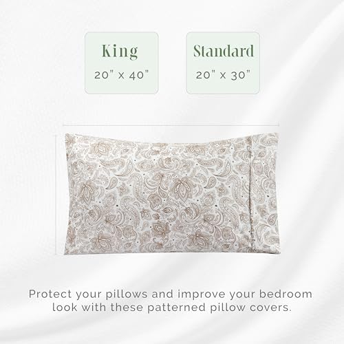 Elegant Comfort Ultra Soft Set of 2 Floral Print Pillowcases - 1500
