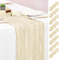 8 Pack Ivory Table Runner 10FT Cheesecloth Table Runner Boho Gauze