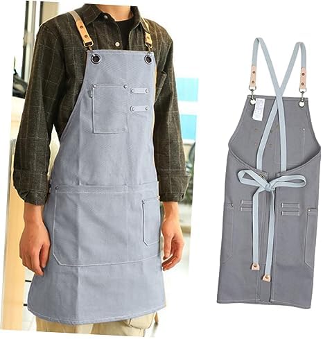 KICHOUSE Nordic Industrial Style Halter Apron Adjustable Canvas Apron