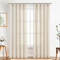 jinchan Linen Curtains Light Filtering Back Tab 50x84 Inch 2 Panels