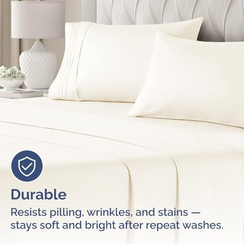 Queen Pillow Cases Set of 4 - Ultra Soft Pillowcase Covers - Off White