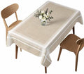 Rustic Burlap Linen Waterproof Tablecloth Rectangle Washable Table