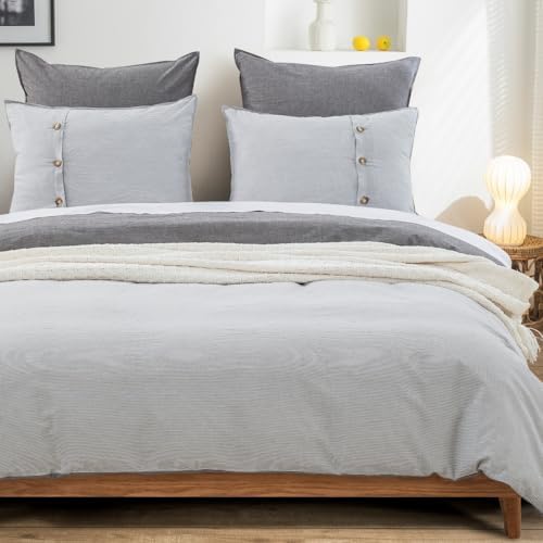 DAUAOTO King Size Duvet Cover Set 104"X90" Zipper Closure, Washed