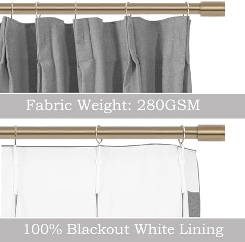 84 Inches Long Pinch Pleat 100% Blackout Curtains for Living Room
