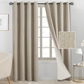 SimpleHome Natural Taupe Linen Curtains for Living Room,96 Inch 2