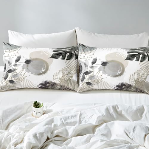 Erosebridal Gray Boho Mid Century Duvet Cover Full Size Bohemian