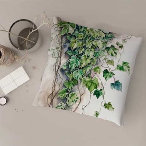 Ivy Floral Throw Pillow Covers Botanical Vine Green Leaves Wall